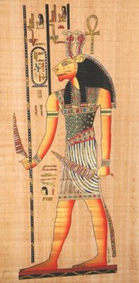 egyptian-papyrus-hand-made Sekhmet